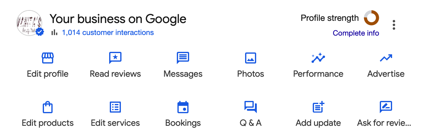 google business profile dashboard